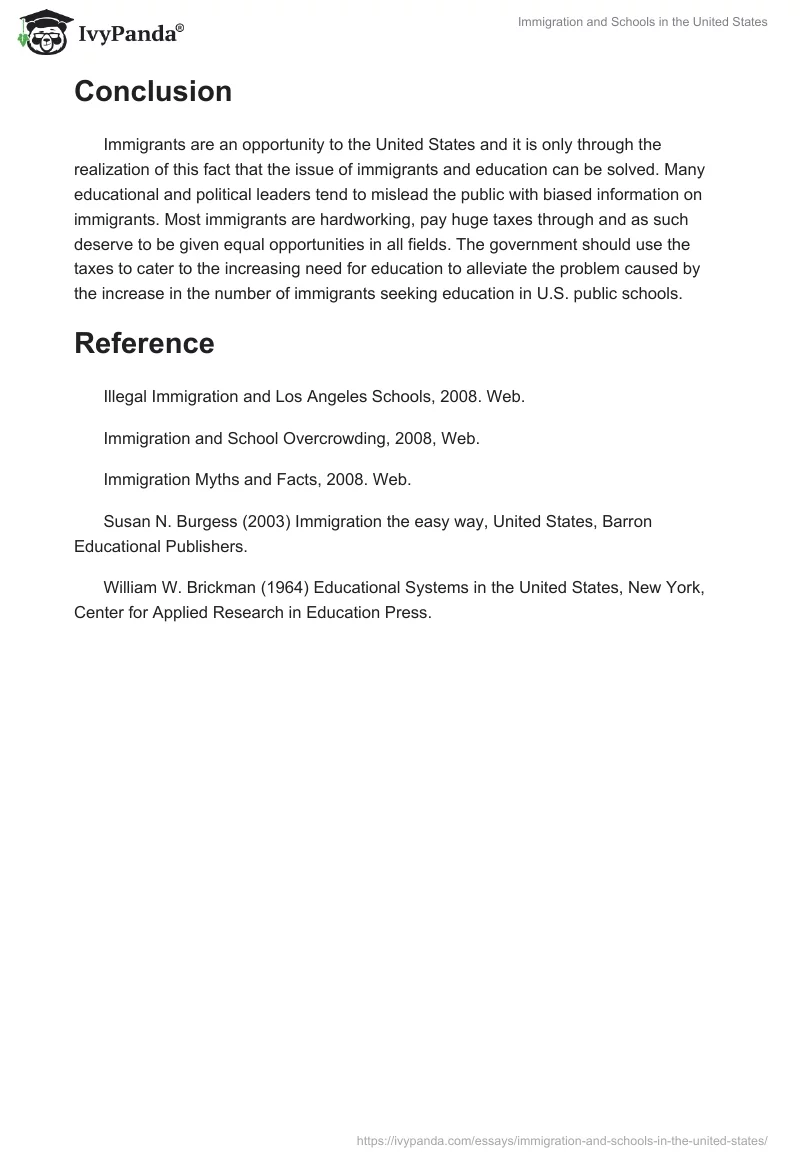 Immigration and Schools in the United States. Page 3