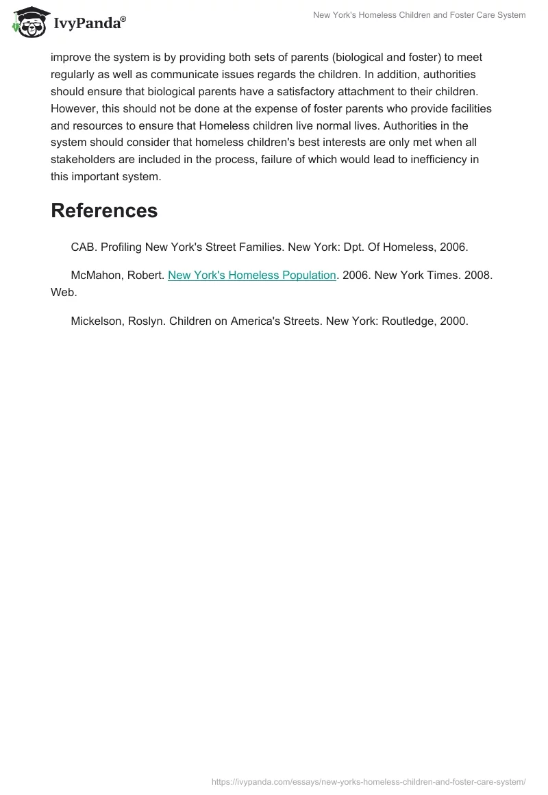 New York's Homeless Children and Foster Care System. Page 3