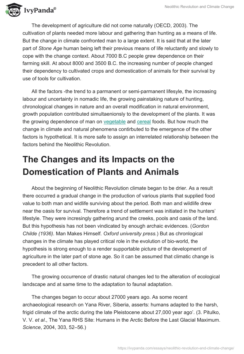 Neolithic Revolution and Climate Change. Page 4