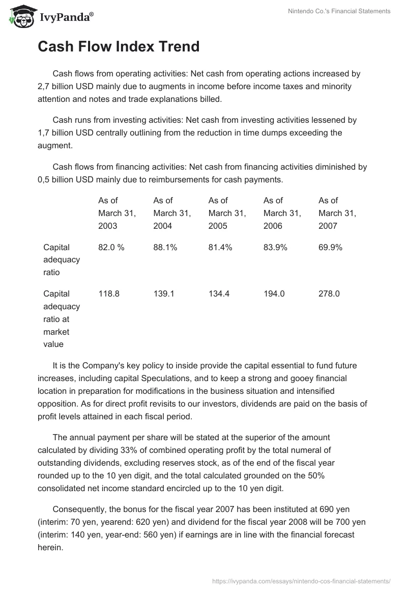 Nintendo Co.'s Financial Statements. Page 5