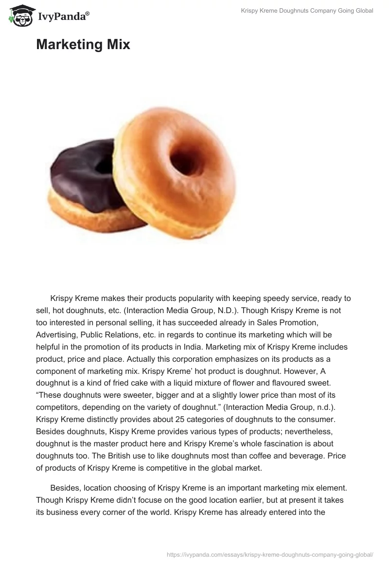 Krispy Kreme Doughnuts Company Going Global. Page 5