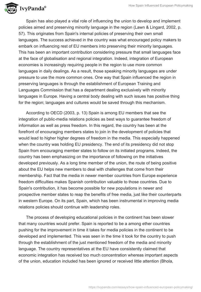 How Spain Influenced European Policymaking. Page 2