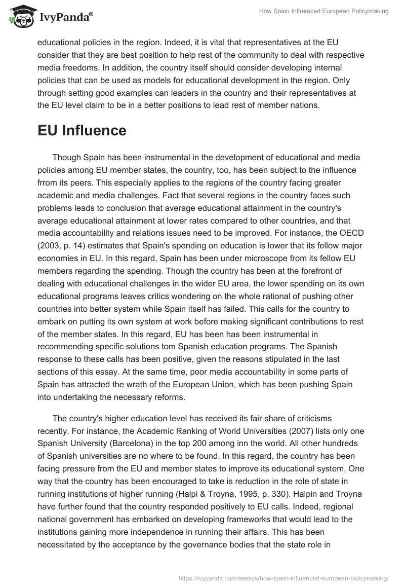 How Spain Influenced European Policymaking. Page 4