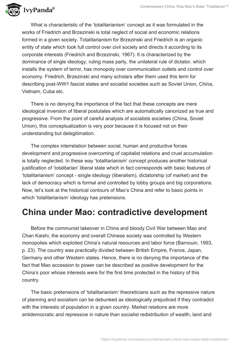 Contemporary China: Was Mao’s State “Totalitarian”?. Page 2