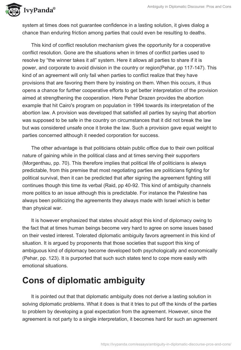 Ambiguity in Diplomatic Discourse: Pros and Cons. Page 2