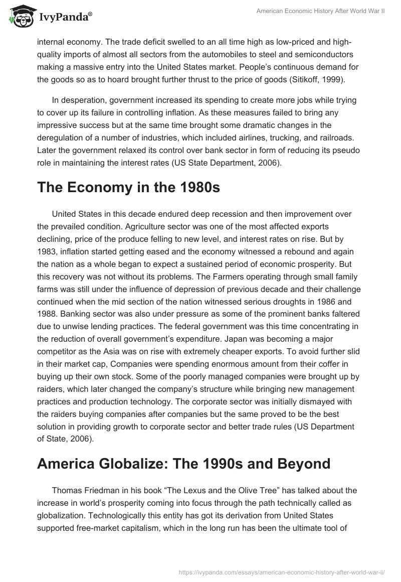 American Economic History After World War II. Page 4