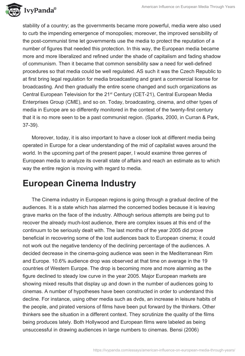 American Influence on European Media Through Years. Page 4
