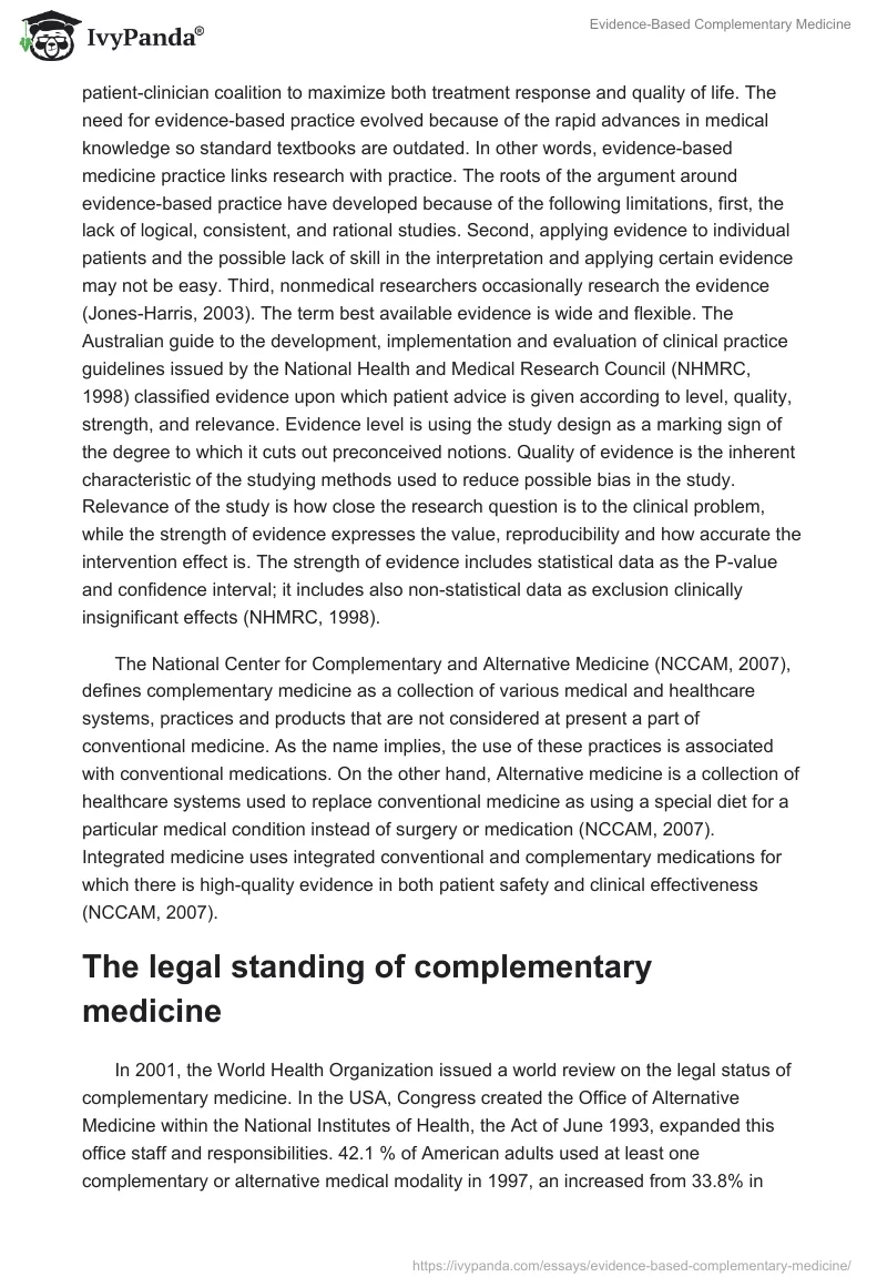 Evidence-Based Complementary Medicine. Page 2