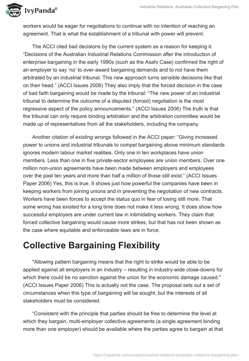 Industrial Relations. Australian Collective Bargaining Plan. Page 5