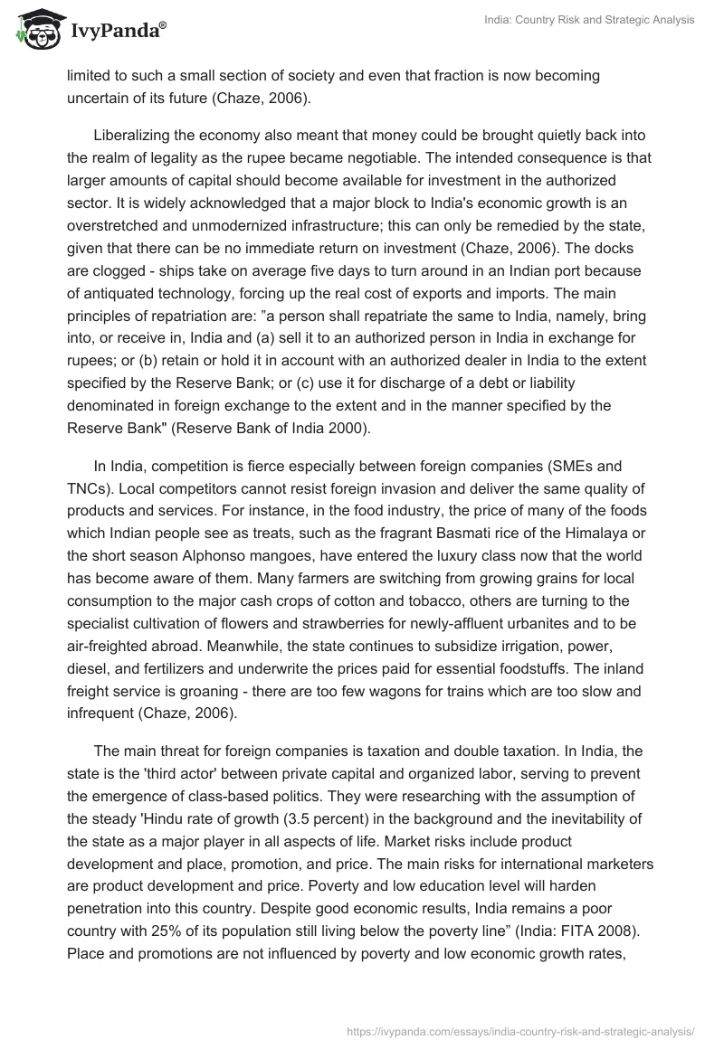 India: Country Risk and Strategic Analysis. Page 2