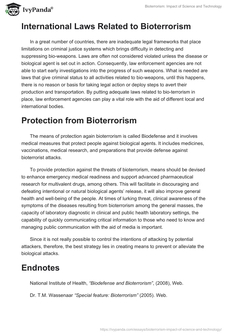 Bioterrorism: Impact of Science and Technology. Page 3
