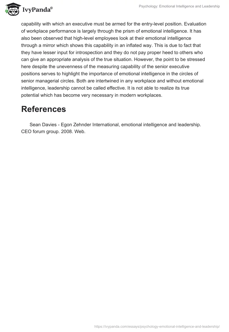 Psychology: Emotional Intelligence and Leadership. Page 2