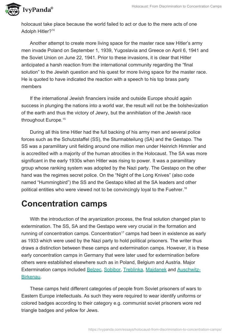 Holocaust: From Discrimination to Concentration Camps. Page 5