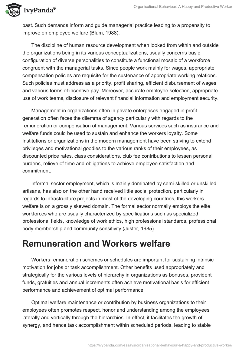Organisational Behaviour. A Happy and Productive Worker. Page 2