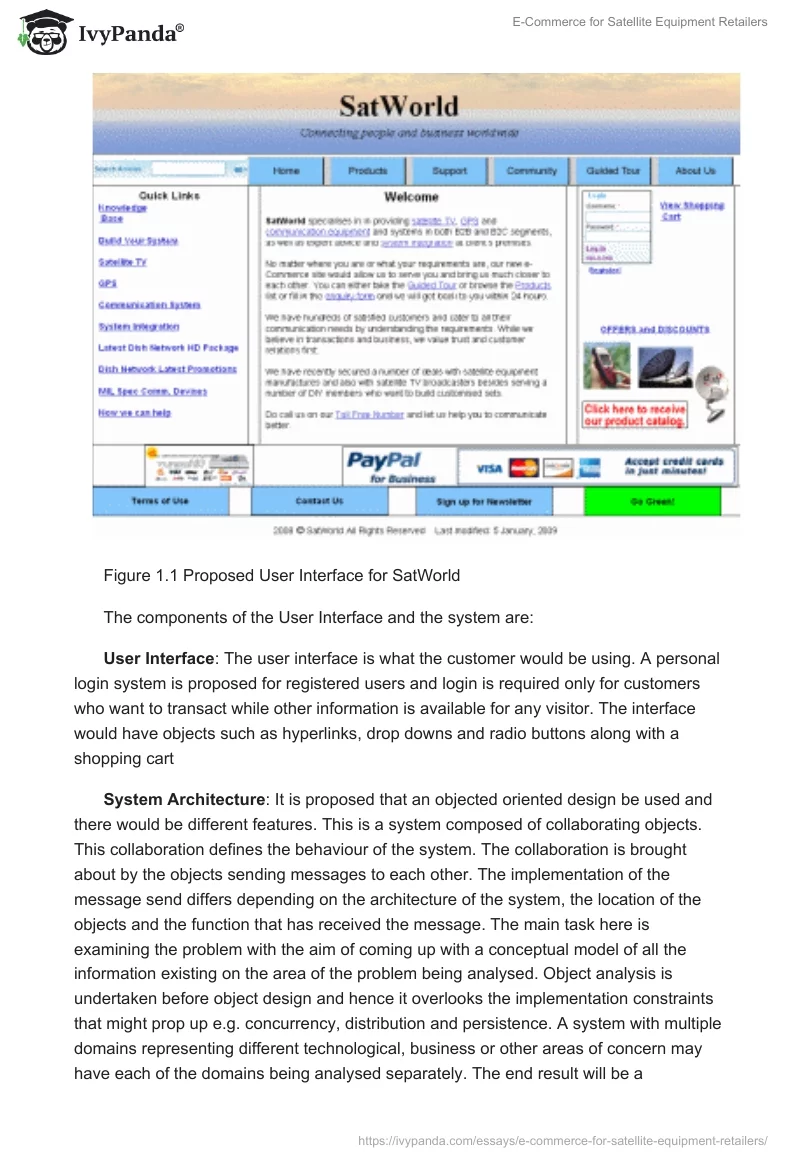 E-Commerce for Satellite Equipment Retailers. Page 2