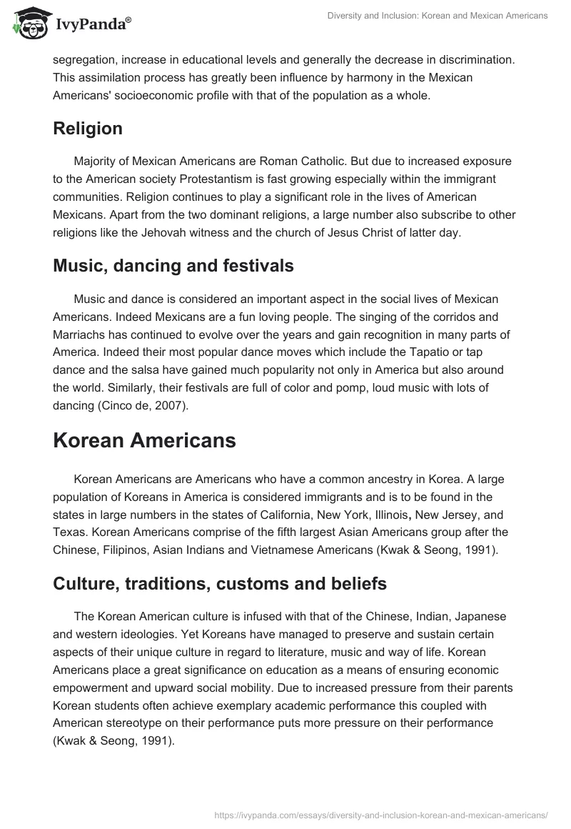 Diversity and Inclusion: Korean and Mexican Americans. Page 3