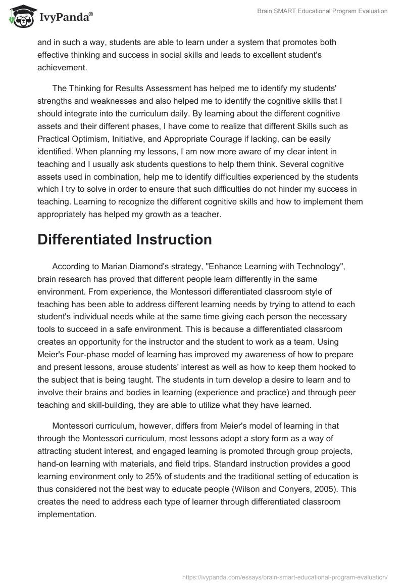 Brain SMART Educational Program Evaluation. Page 3