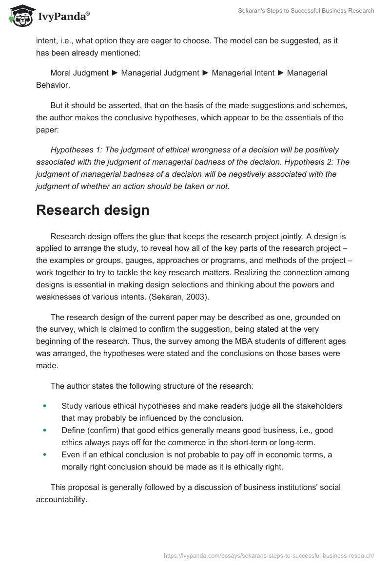 Sekaran's Steps to Successful Business Research. Page 4