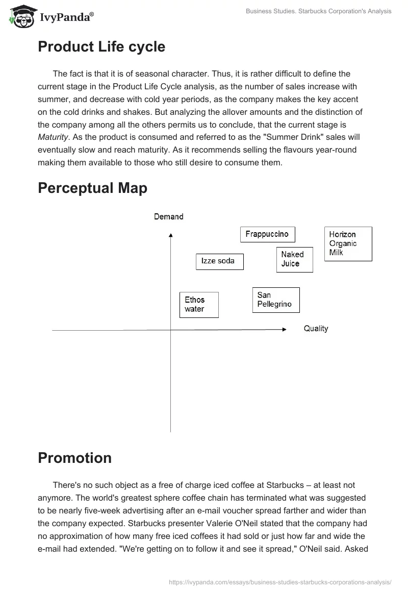 Business Studies. Starbucks Corporation's Analysis. Page 4