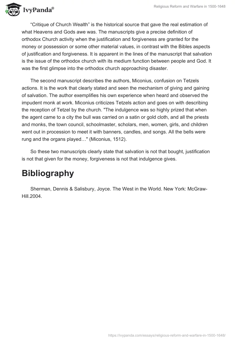 Religious Reform and Warfare in 1500-1648. Page 2