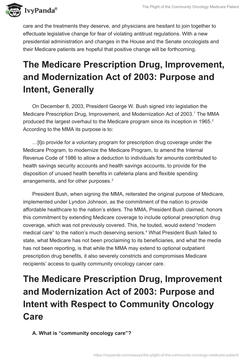 The Plight of the Community Oncology Medicare Patient. Page 2