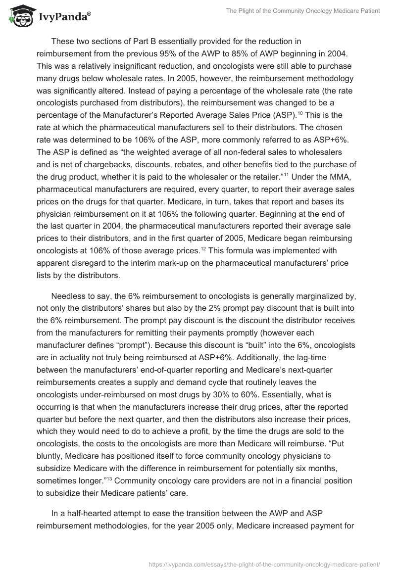 The Plight of the Community Oncology Medicare Patient. Page 4
