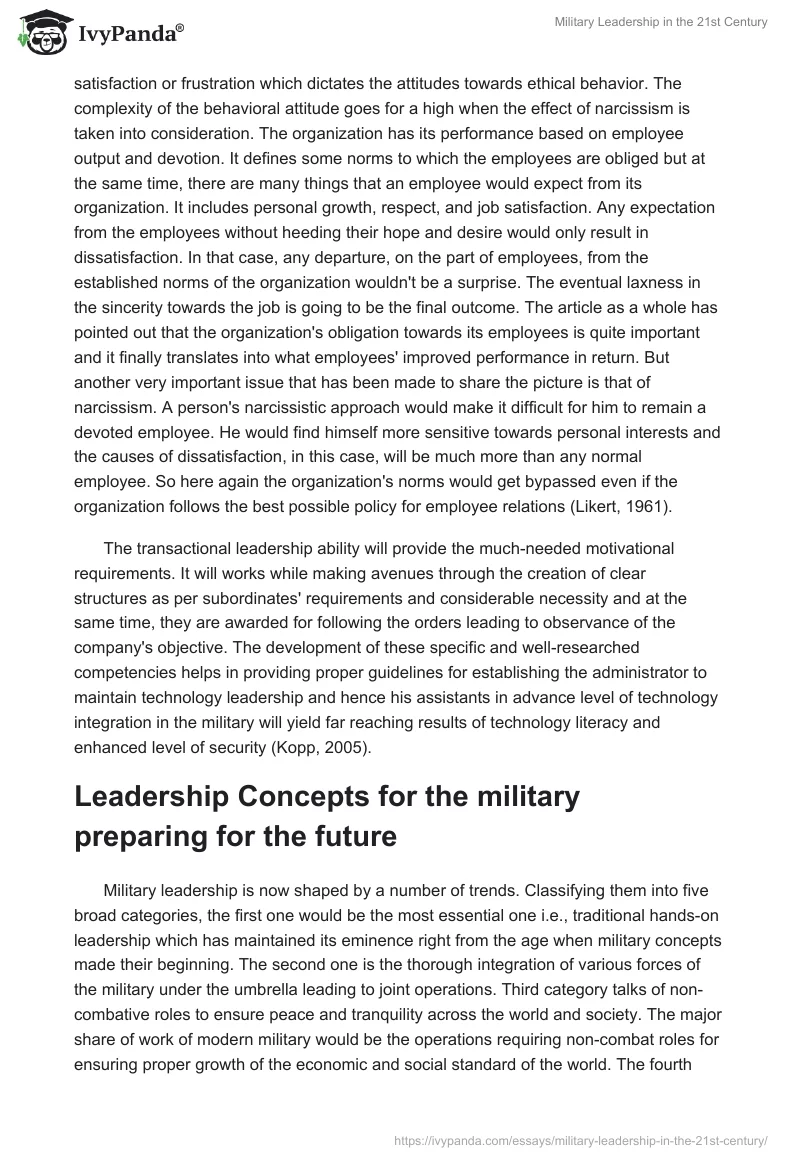 Military Leadership in the 21st Century. Page 5