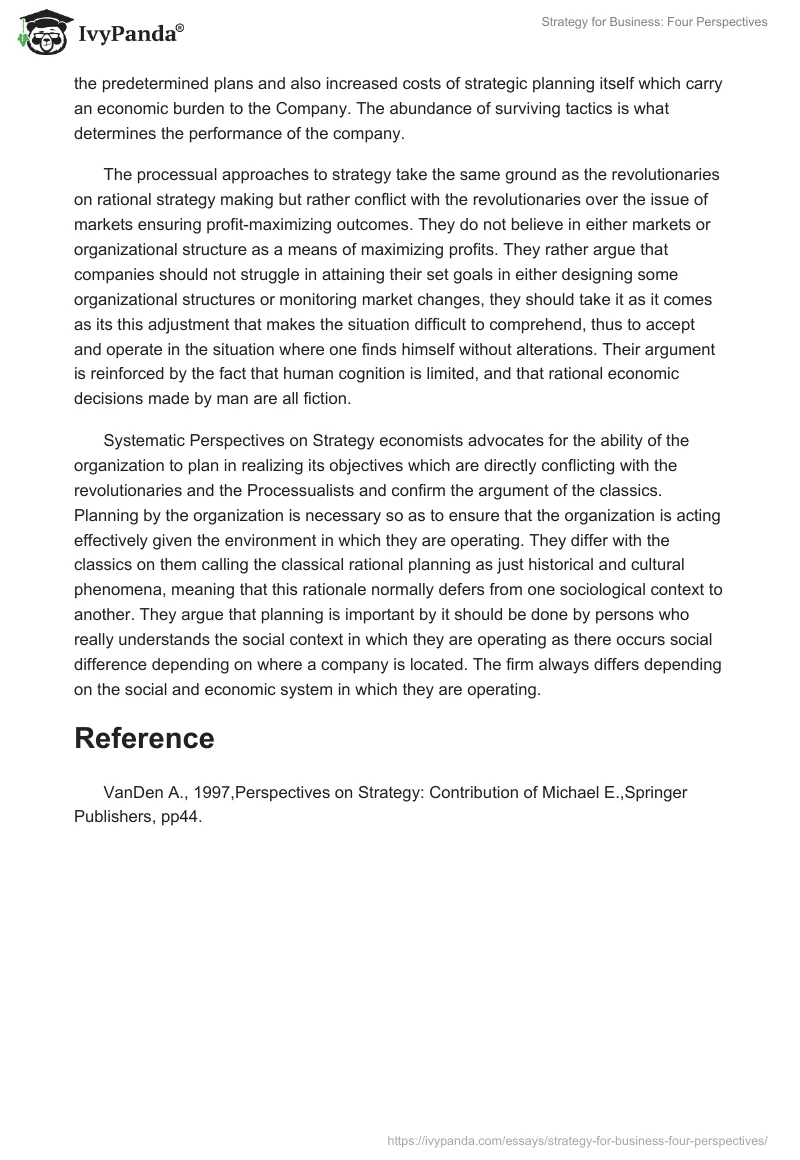 Strategy for Business: Four Perspectives. Page 3