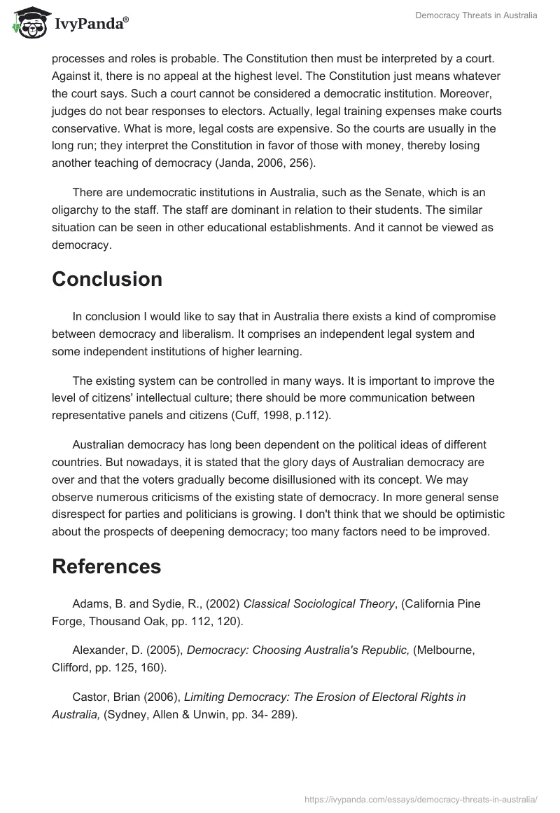 Democracy Threats in Australia. Page 5