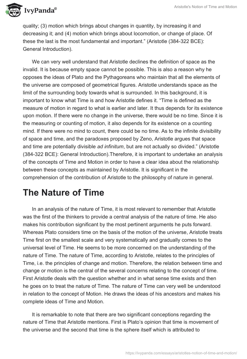Aristotle's Notion of Time and Motion. Page 3