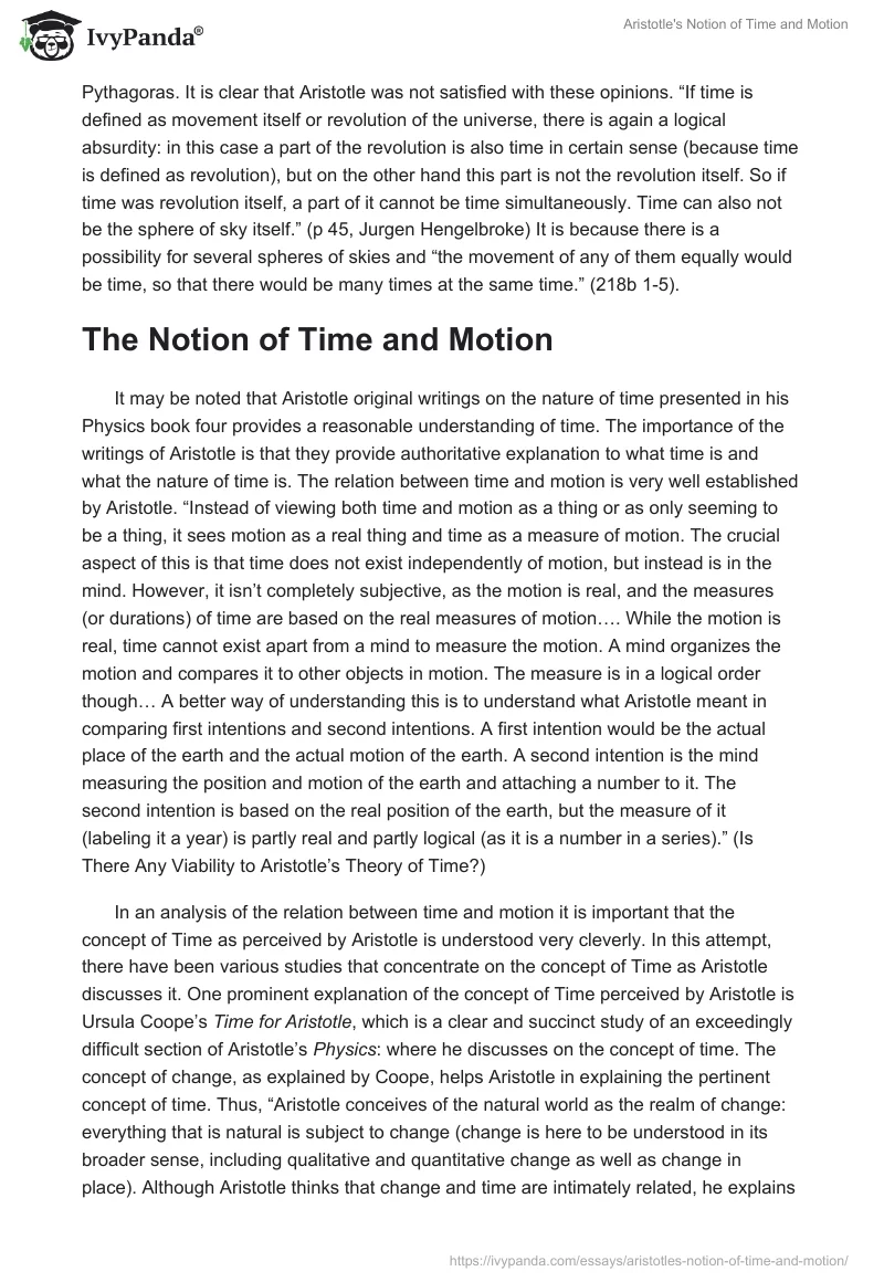 Aristotle's Notion of Time and Motion. Page 4