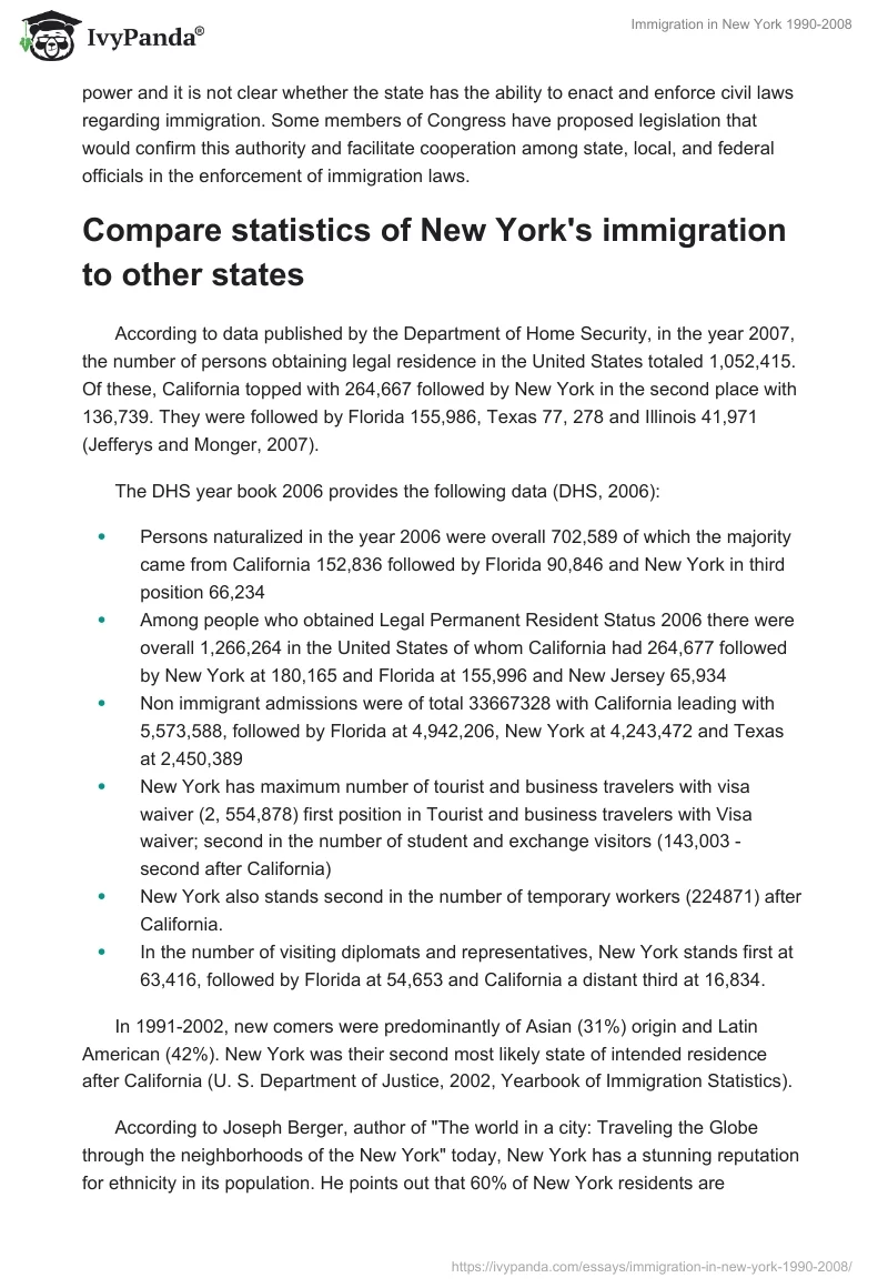 Immigration in New York 1990-2008. Page 2