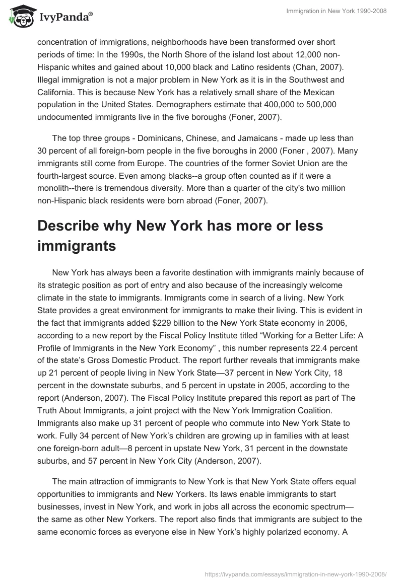 Immigration in New York 1990-2008. Page 4