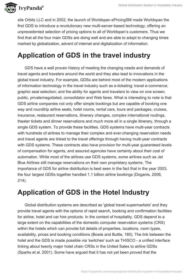 Global Distribution System in Hospitality Industry. Page 4