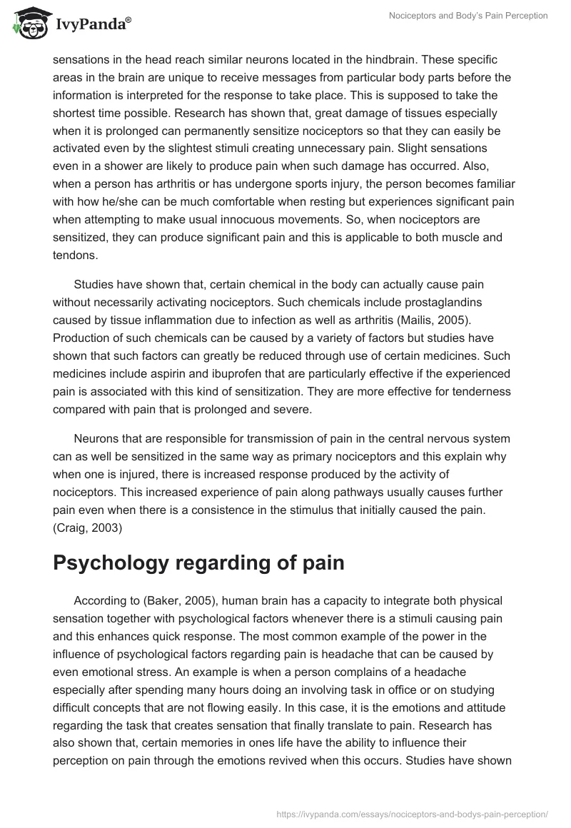 Nociceptors and Body’s Pain Perception. Page 4