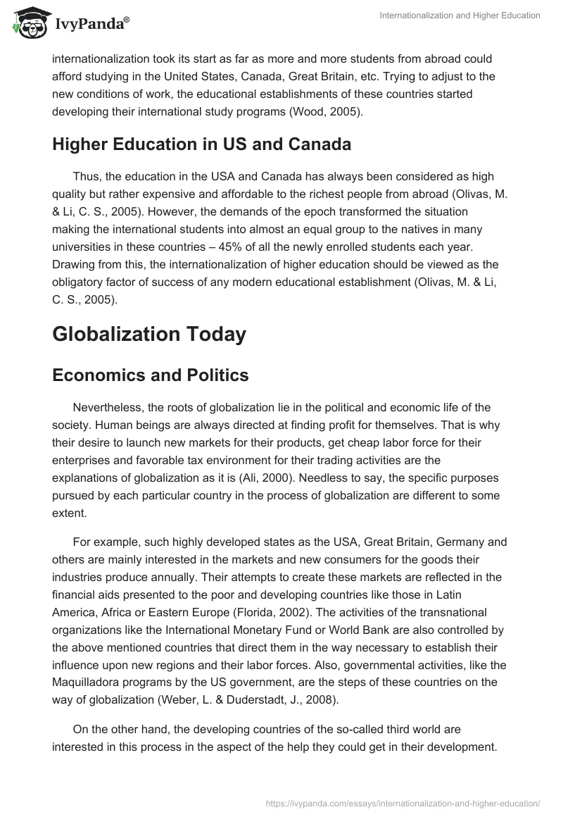 Internationalization and Higher Education. Page 2