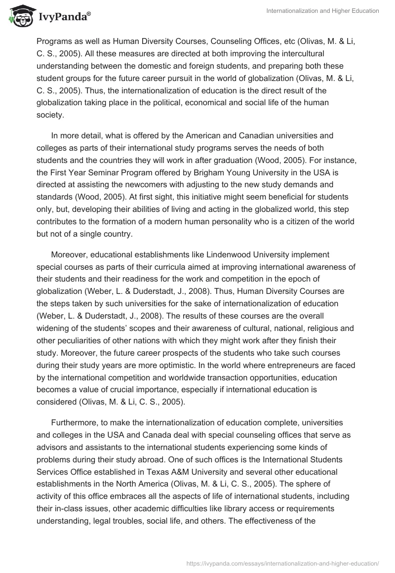 Internationalization and Higher Education. Page 5