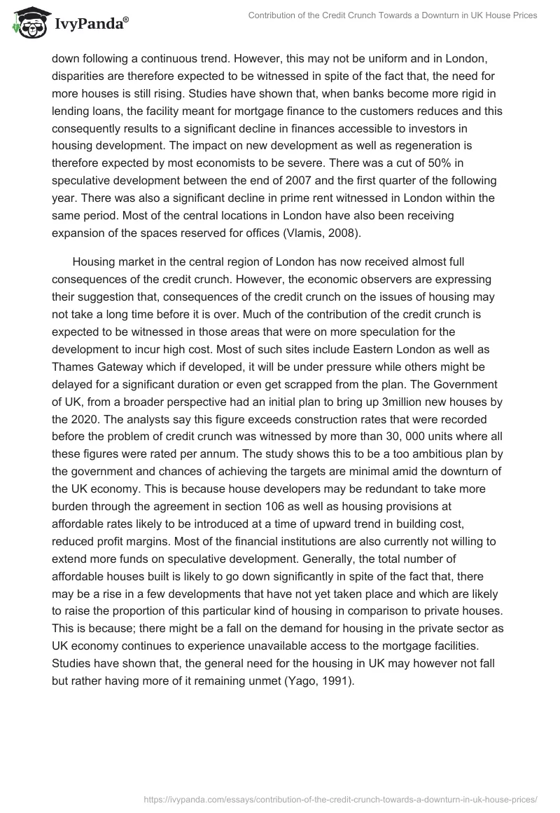 Contribution of the Credit Crunch Towards a Downturn in UK House Prices. Page 4