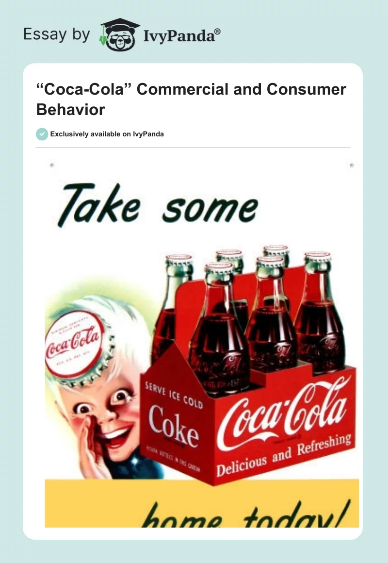 “Coca-Cola” Commercial and Consumer Behavior. Page 1
