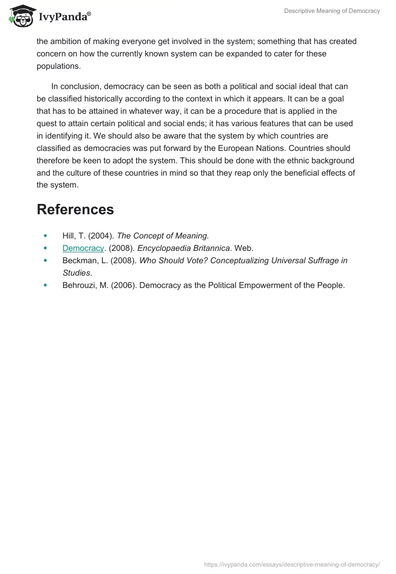 Descriptive Meaning of Democracy. Page 5