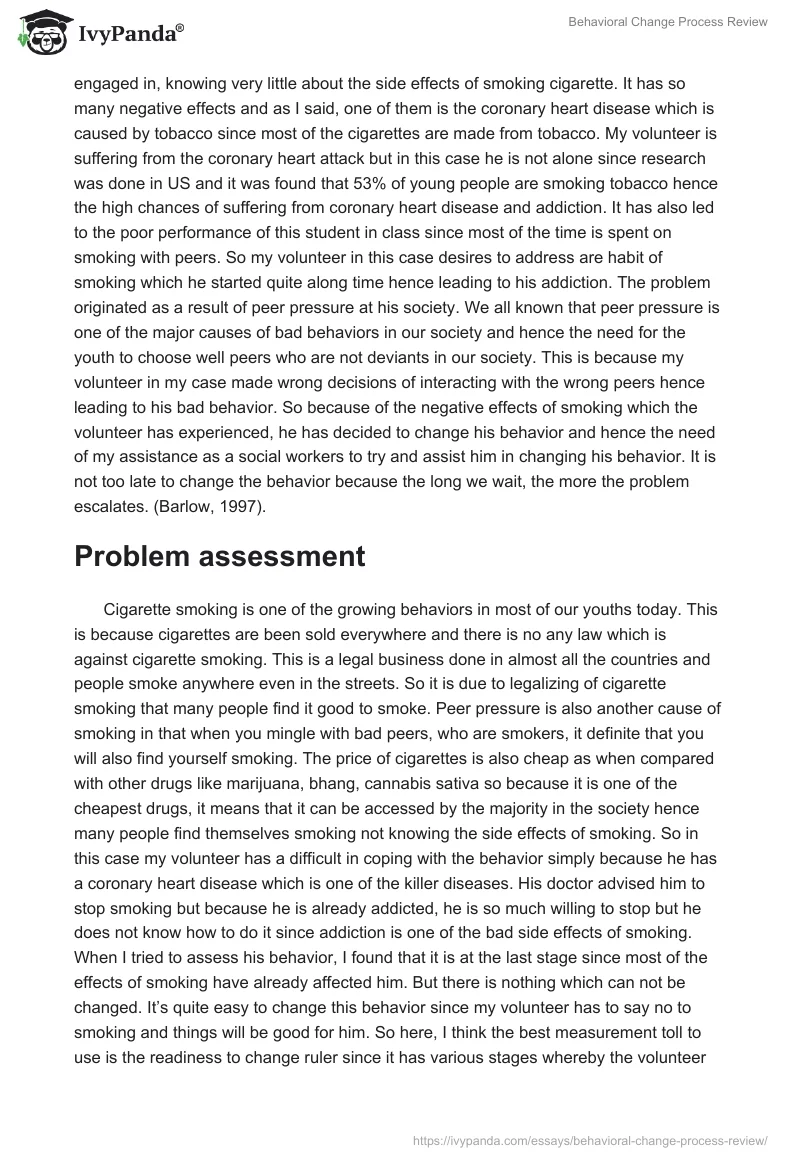 Behavioral Change Process Review. Page 3