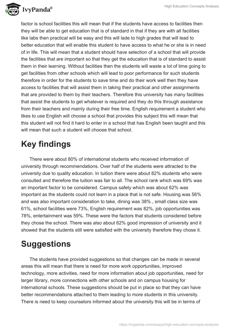 High Education Concepts Analysis. Page 2