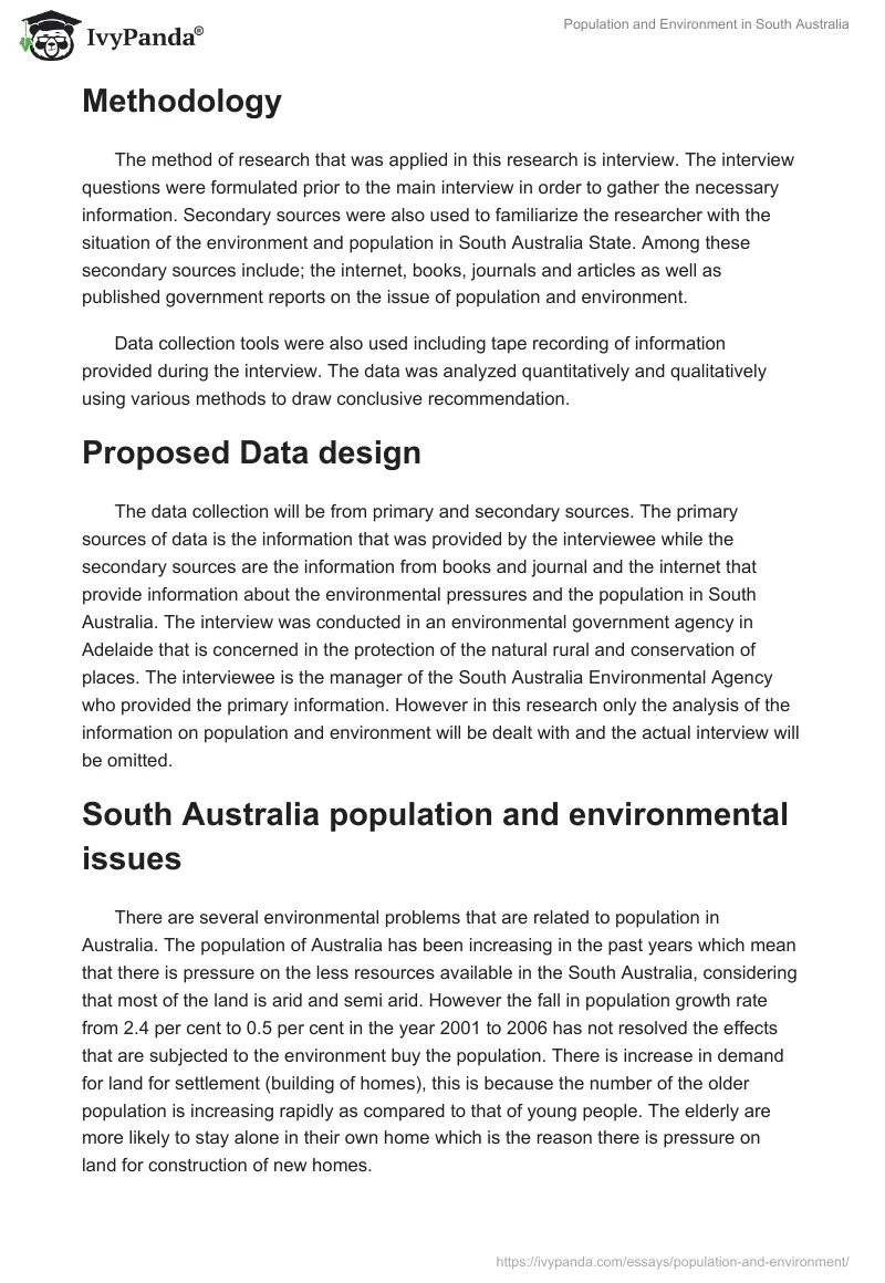 Population and Environment in South Australia. Page 3