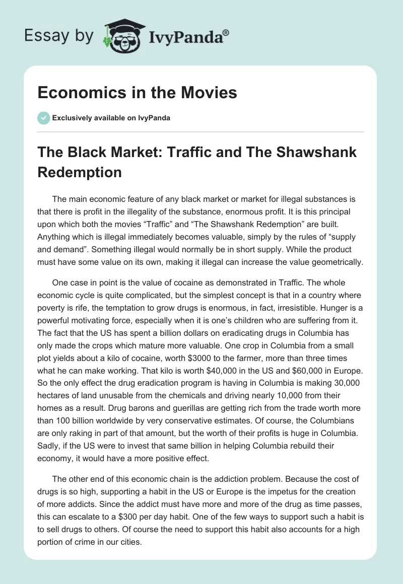 Economics in the Movies. Page 1