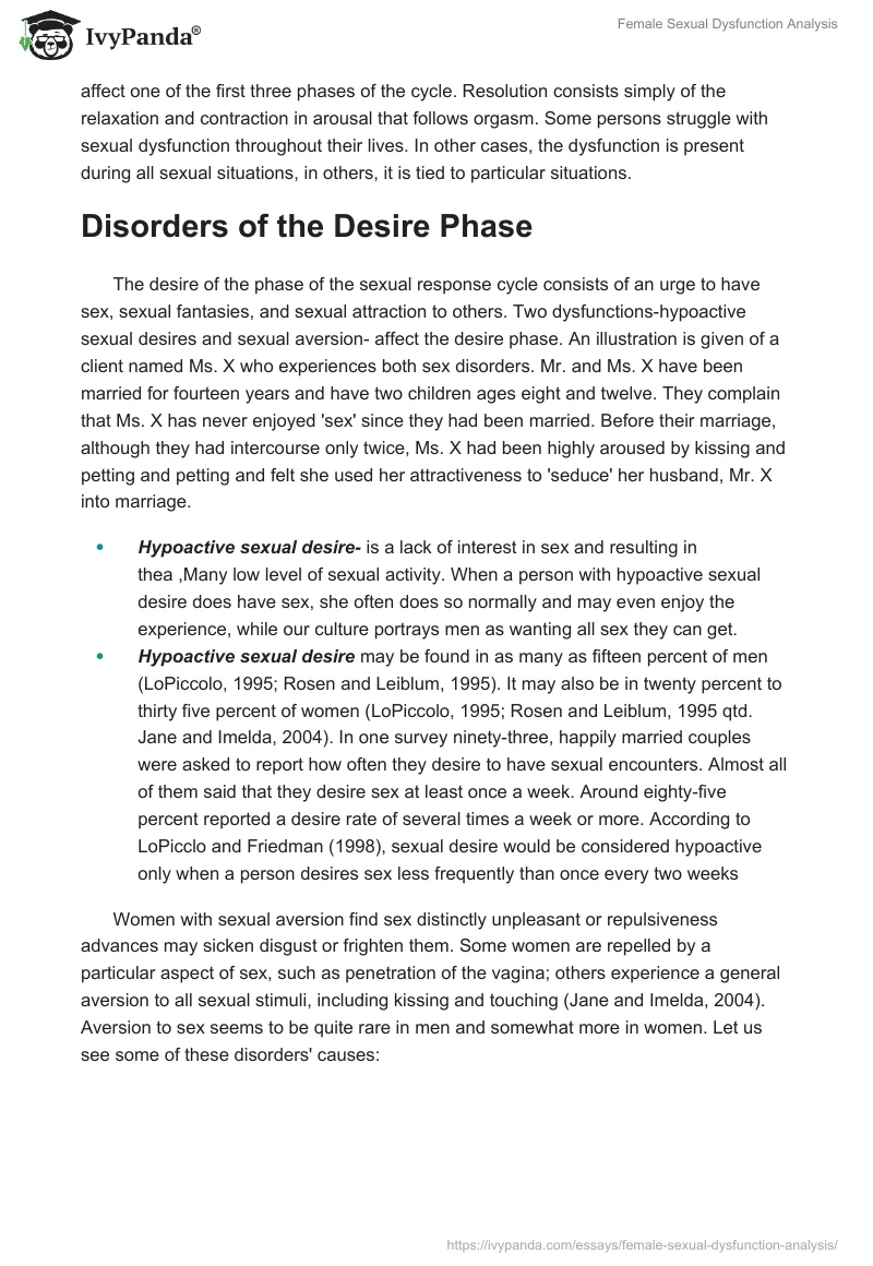 Female Sexual Dysfunction Analysis. Page 2