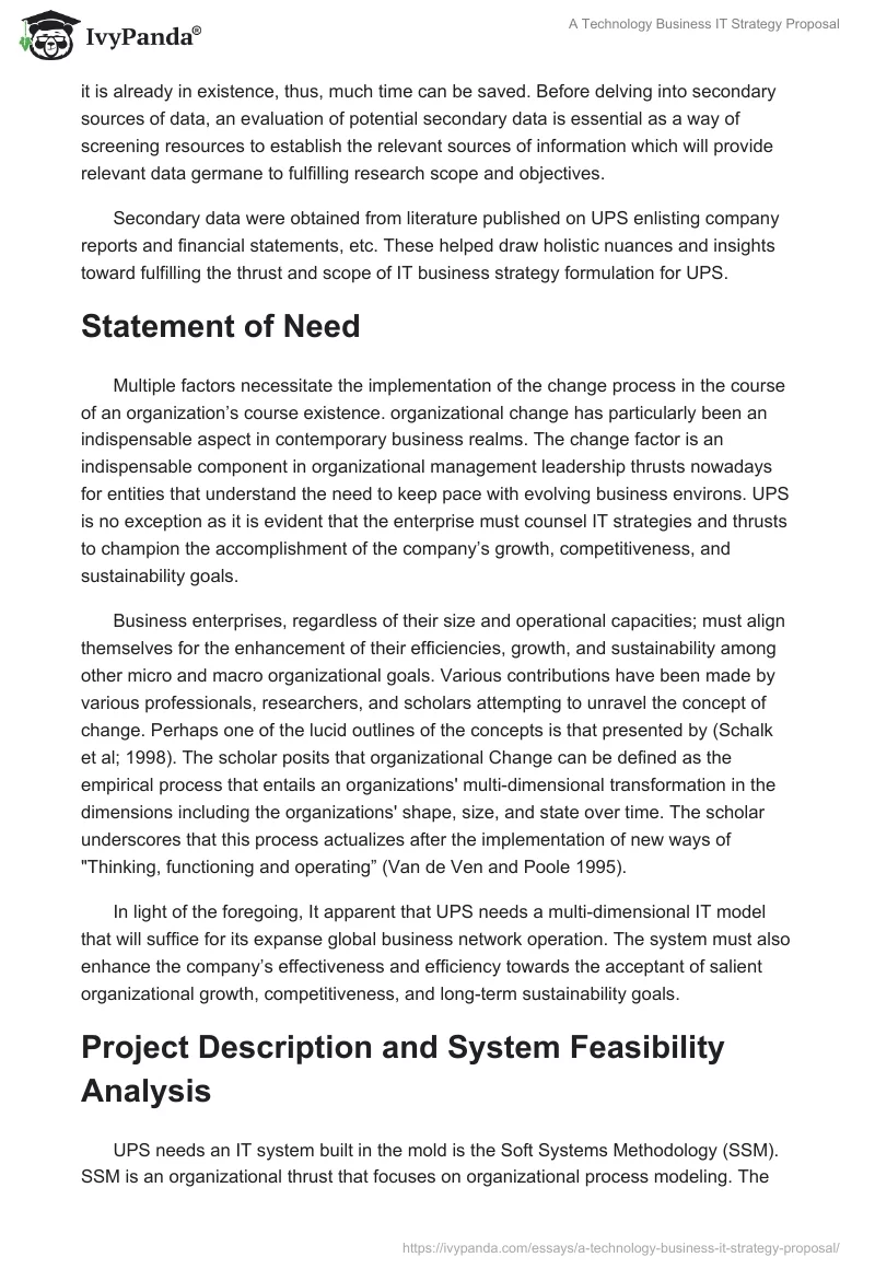 A Technology Business IT Strategy Proposal. Page 3