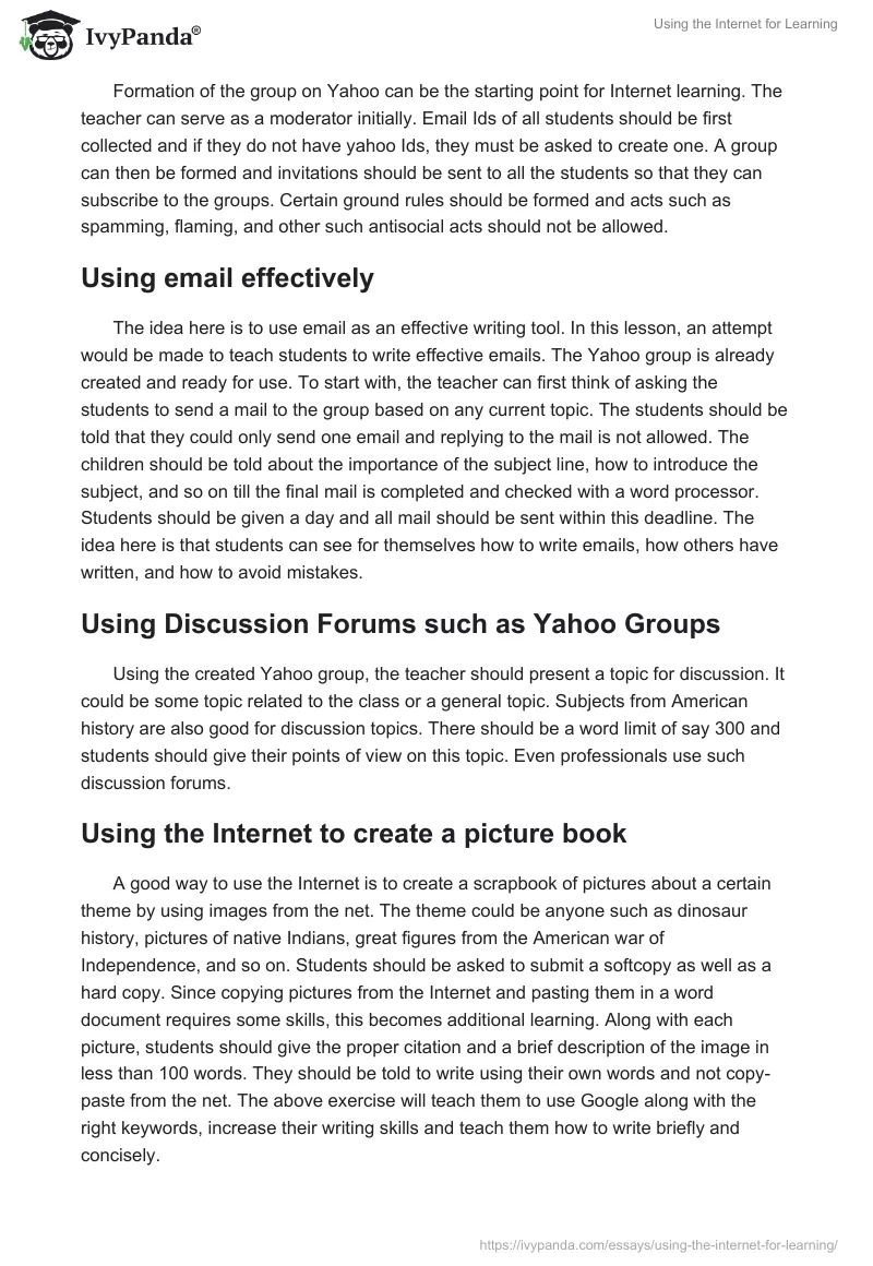 Using the Internet for Learning. Page 2