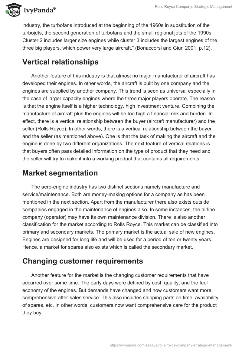 Rolls Royce Company: Strategic Management. Page 3