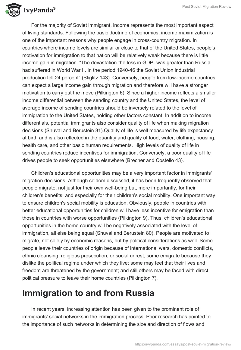 Post Soviet Migration Review. Page 2
