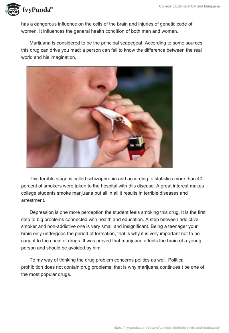 College Students in UK and Marijuana. Page 3